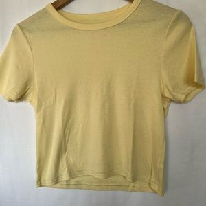 American Eagle Yellow Short Sleeve Top Size Large